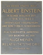 Gedenktafel fuer A. Einstein